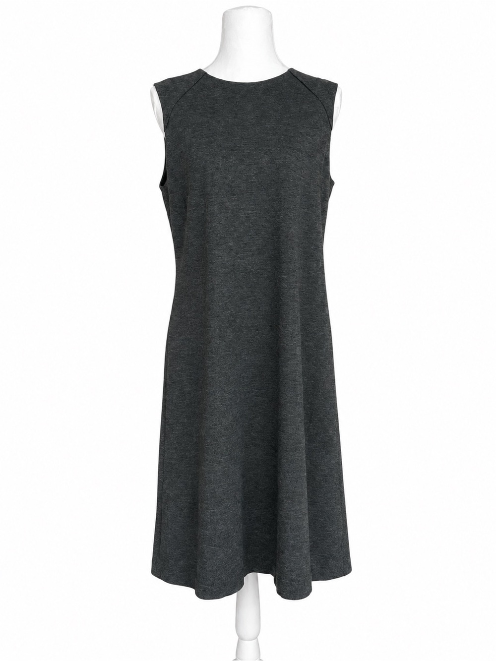 Brooks Brothers Gray Rayon Blend Sheath Dress 14 Sleeveless Work Office Classic